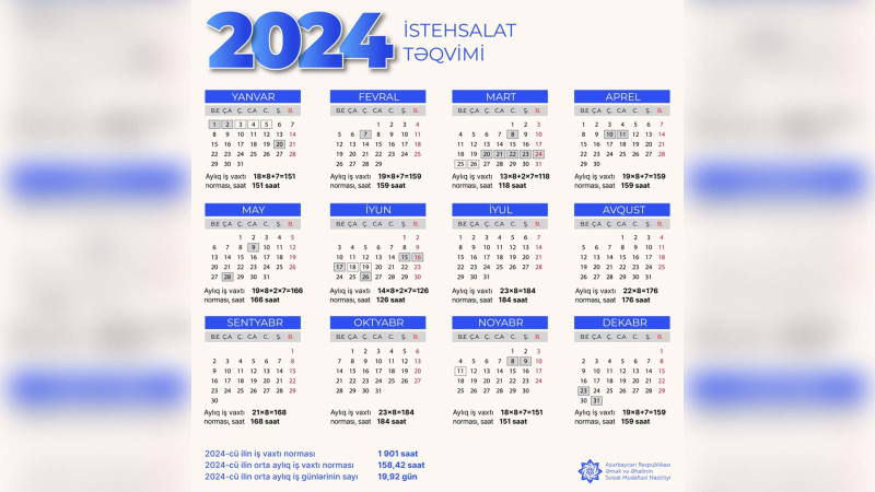Azərbaycanda gələn ilin qeyri-iş günləri açıqlanıb