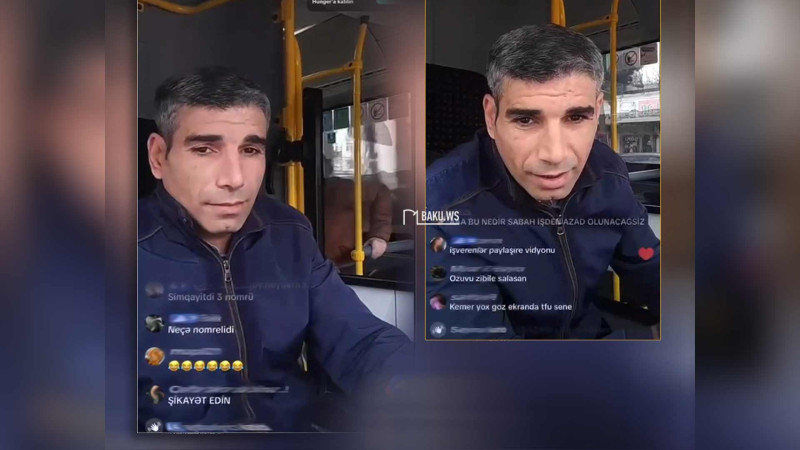 Sükan arxasında “TikTok”da canlı açan sürücü işdən qovulub