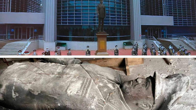 Astanada Nazarbayevin abidəsi götürülüb