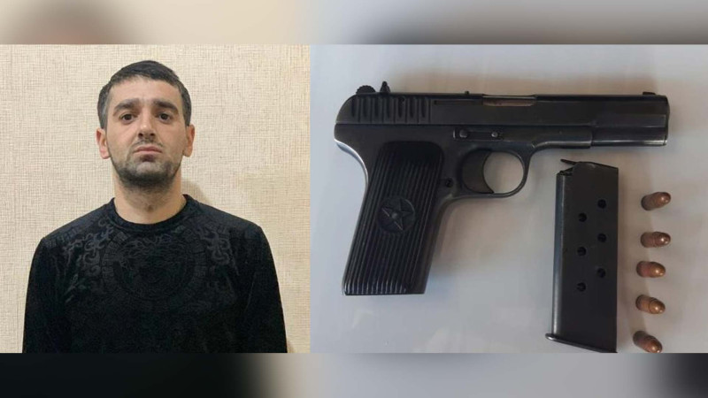Keşlə dəmir yolu stansiyasında silahlı şəxs saxlanılıb