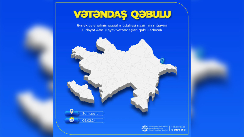 Nazir müavini Sumqayıt şəhərində vətəndaşları qəbul edəcək