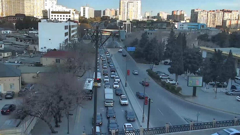 Bakıda tıxac olan yollar - SİYAHI