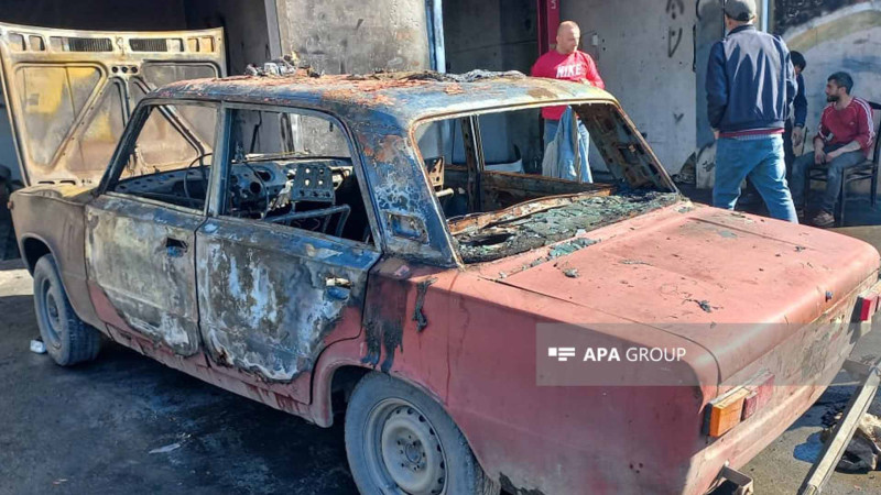 Zaqatalada avtomobil təmiri sexində yanğın olub - FOTO