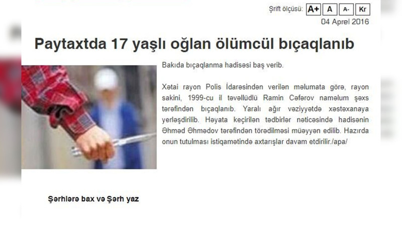 Əhməd qətldən bir gün əvvəl polis tərəfindən saxlanılıbmış