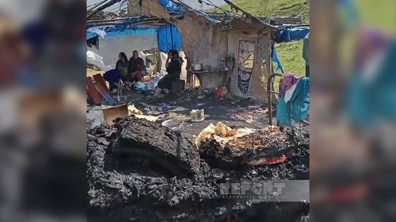 Kəlbəcər: yaşayış üçün nəzərdə tutulan çadır tamam yanıb