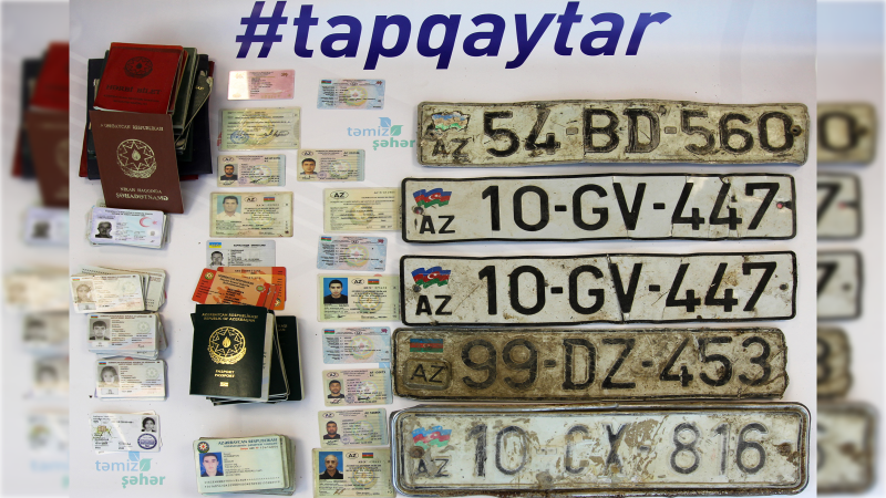 Tullantıların içərisindən tapılan sənədlər və avtomobil nömrələri polisə təhvil verilib