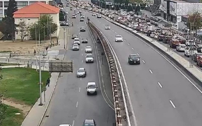 Bakıda tıxac olan yollar - SİYAHI