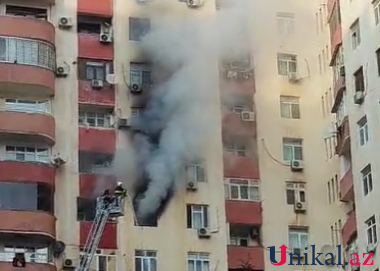 Bakıda yaşayış binasında yanğın olub, 10 nəfər təxliyə edilib - YENİLƏNİB - VİDEO