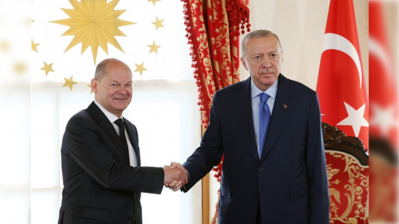 Ərdoğan Şoltsu qəbul edib