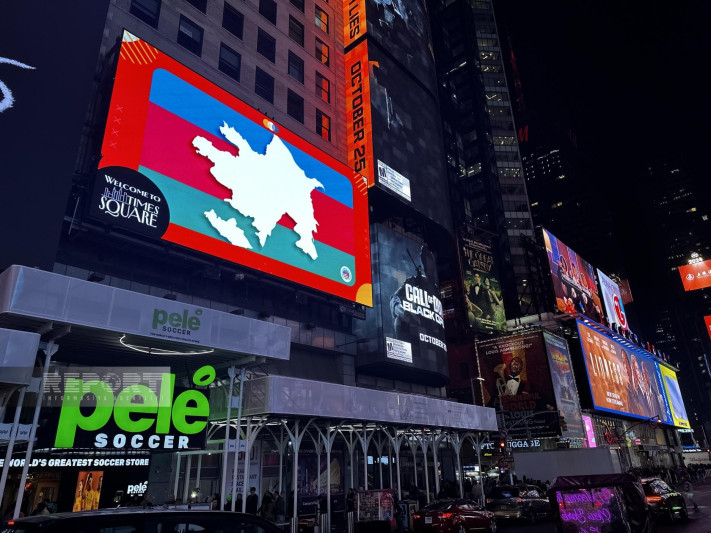 “Times Square” meydanında Azərbaycanın ərazi bütövlüyünün əks olunduğu xəritə nümayiş olunub