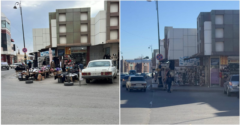 Gəncədə qanunsuz küçə ticarətinə qarşı tədbirlər görülür - FOTO