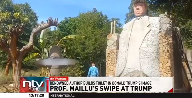 Keniyalı rəssam içərisində tualet olan Tramp heykəlini yaradıb - VİDEO