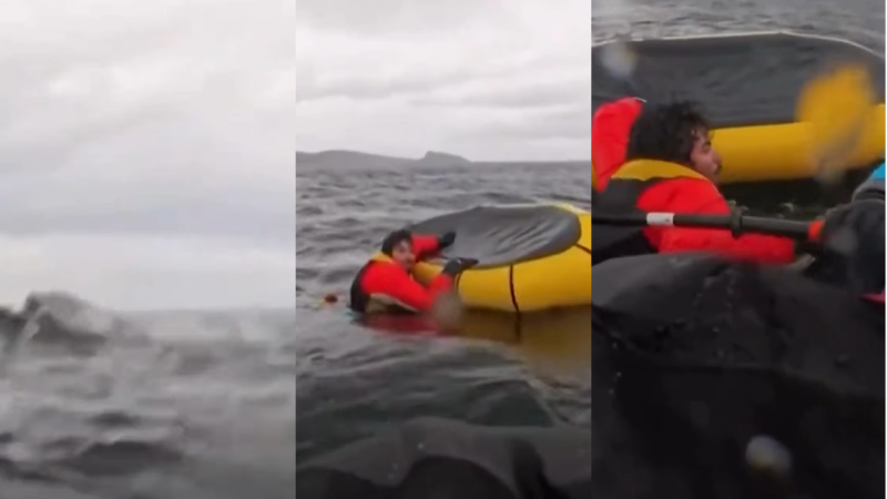 Balina qayıqda üzən oğlanı uddu və sonra tüpürdü