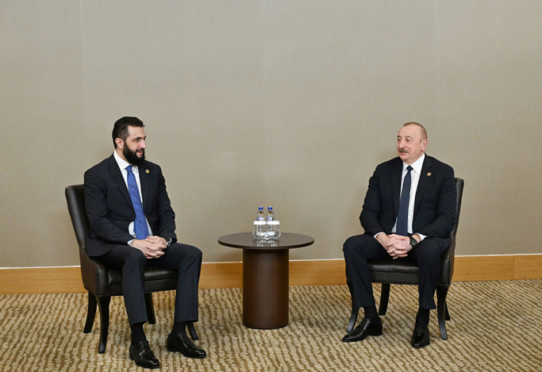Prezident İlham Əliyevin Antalyada Suriyanın keçid dövrü Prezidenti ilə görüşü olub - FOTO