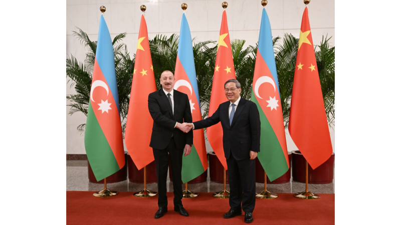 Azərbaycan Prezidenti İlham Əliyev Çin Dövlət Şurasının Baş naziri ilə görüşüb