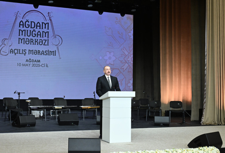 Prezident İlham Əliyev və birinci xanım Mehriban Əliyeva Ağdam Muğam Mərkəzinin açılışında iştirak ediblər - YENİLƏNİB/FOTO