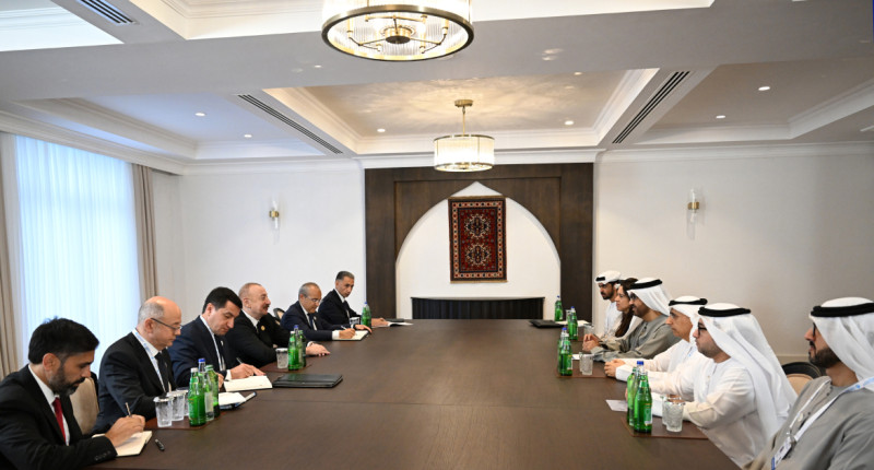 Azərbaycan Prezidenti İlham Əliyev Xankəndidə Birləşmiş Ərəb Əmirliklərinin sənaye və qabaqcıl texnologiyalar nazirini qəbul edib