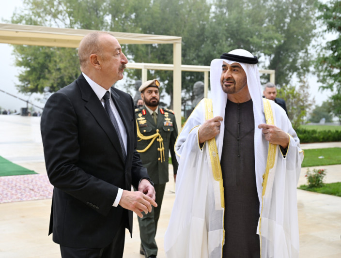 Birləşmiş Ərəb Əmirliklərinin Prezidentinin Şuşada rəsmi qarşılanma mərasimi olub - FOTO