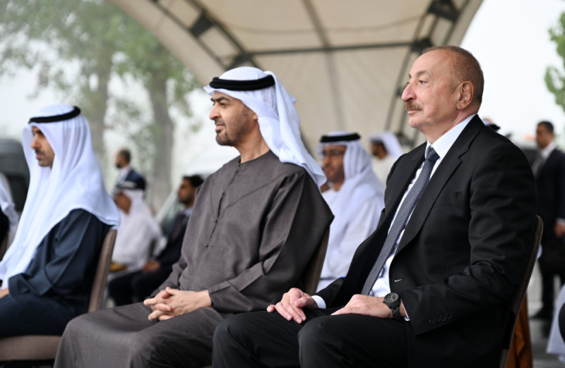 Prezidentlər İlham Əliyev və Şeyx Məhəmməd bin Zayed Al Nəhyan Cıdır düzündə Qarabağ atlarının şousunu izləyiblər