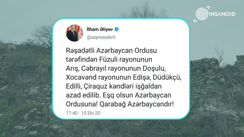 Vətən müharibəsinin xronikası: 15 oktyabr 2020-ci il