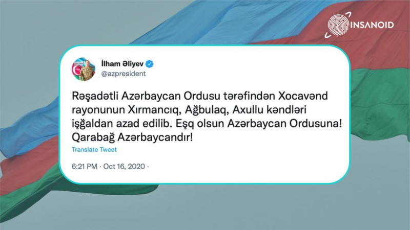 44 günlük Vətən müharibəsinin xronikası – 16 oktyabr 2020-ci il