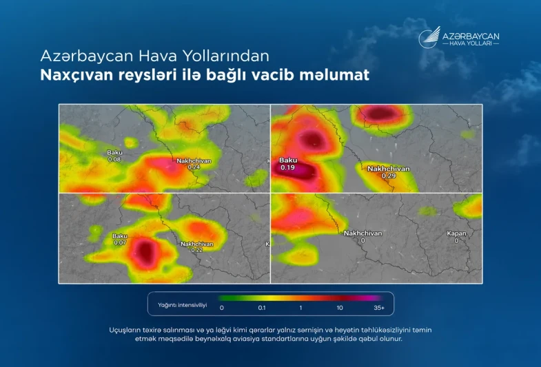 Bakı-Naxçıvan reysləri ildırımlı hava şəraiti səbəbindən təxirə salınıb
