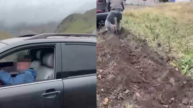 Ata kartof yığımı üçün övladını Lexusun sükanı arxasına keçirib - VİDEO
