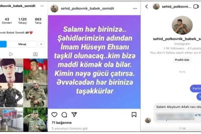 Şəhid adından saxta səhifə açaraq insanlardan pul tələb edən şəxs saxlanılıb VİDEO