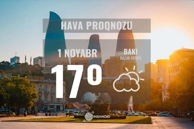 Noyabrın 1-də Bakıda 17° isti olacaq
