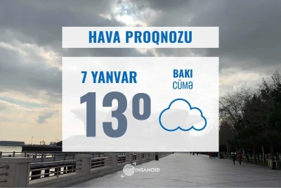 Sabahın hava şəraiti: 13° isti olacaq