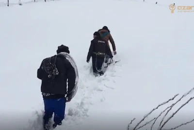 Azərişığın əməkdaşları qarlı hava şəraitində qəzaların nəticələrini aradan qaldırırlar