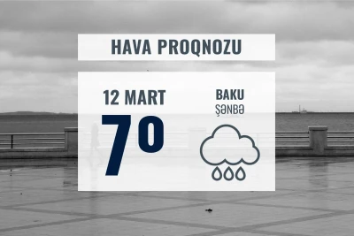 Şənbə günü hava yağışlı keçəcək
