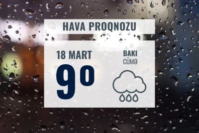 Cümə günü hava yağıntılı olacaq