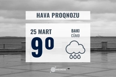 Cümə günü hava yağıntılı olacaq
