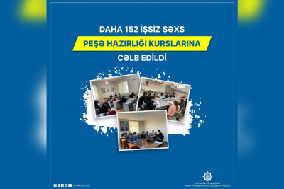 Daha 152 işsiz şəxs peşə hazırlığı kurslarına cəlb edilib