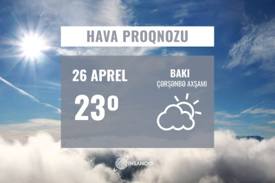 Aprelin 26-da Bakıda 23° isti olacaq