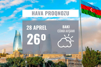 Sabah Bakıda 26° isti olacaq