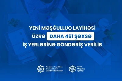 Yeni layihə üzrə daha 461 şəxsə iş yerlərinə göndəriş verilib