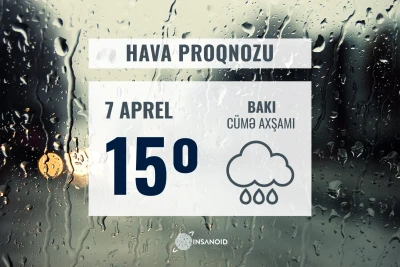 Sabah hava yağışlı keçəcək: 15° isti olacaq