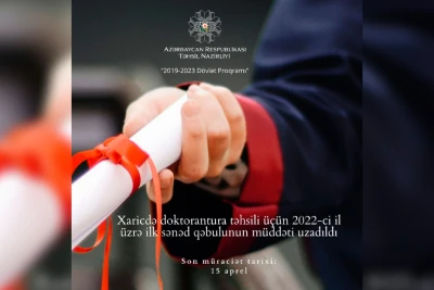 Bu gün xaricdə doktorantura təhsilinə dair sənəd qəbulunun son günüdür
