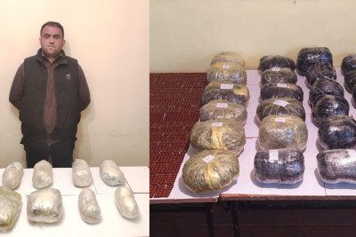Azərbaycan sərhədçiləri İranla sərhəddə 50 kiloqram narkotik aşkarlayıb