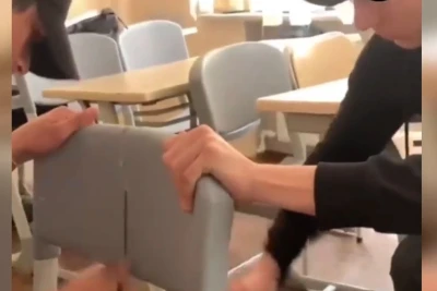 Sosial şəbəkələrdə görüntülər yayılıb: şagirdlər məktəb avadanlığını korlayır