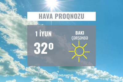 İyun ayının ilk gününə olan hava proqnozu: 32° isti olacaq