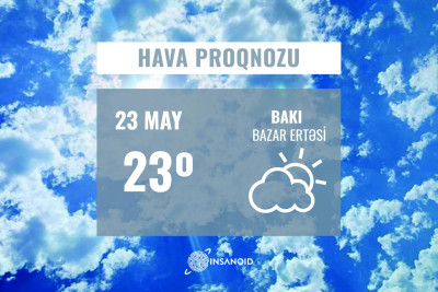 Günün hava şəraiti: 23° isti olacaq