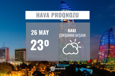 Mayın 26-da hava günəşli keçəcək