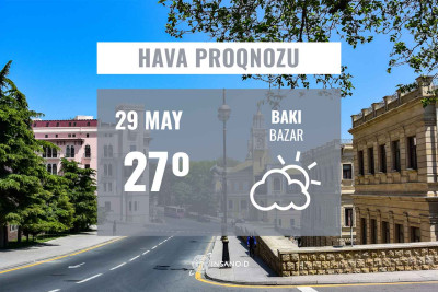 Bazar günü Bakıda havanın temperaturu 27°-dək yüksələcək
