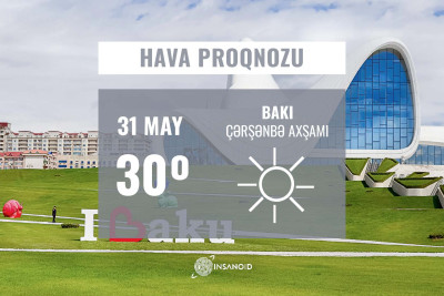 May ayının son günü Bakıda 30° isti olacaq