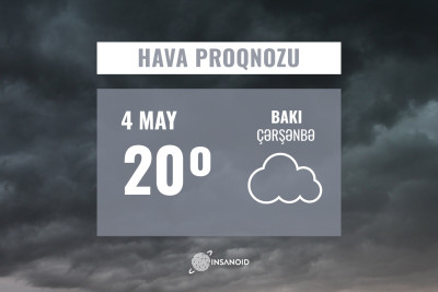 Çərşənbə gününə olan hava: 20° isti olacaq