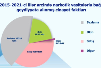 Son 7 ildə Azərbaycanda 21 tondan artıq narkotik dövriyyədən çıxarılıb