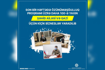Daha 100-ə yaxın şəhid ailəsi və qazi özünüməşğulluq proqramına cəlb edilib